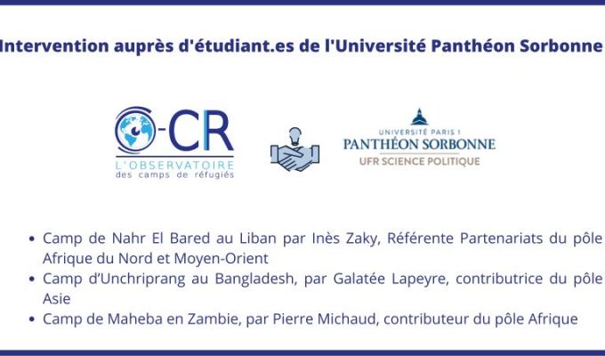 Présentation de contributions sur trois camps en Afrique et en Asie