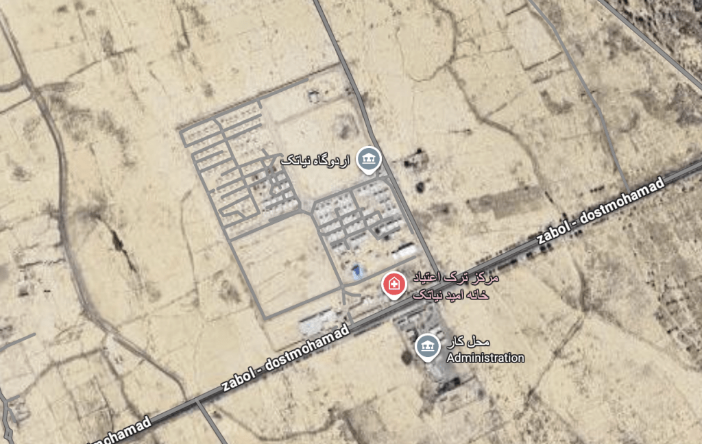 Vue aérienne du camp